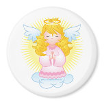 Angel Praying Pink Refrigerator Magnet