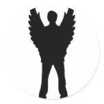 Angel Shape Icon wings Round Stickers