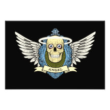 Angel Skull Skeleton with Halo with Bird Wings art Photo