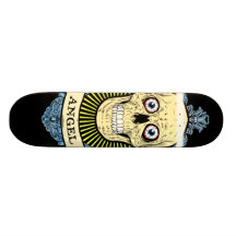 Angel Skull Skeleton with Halo with Bird Wings art Skateboard Deck