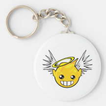 angel smiley face keychain