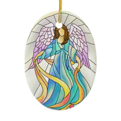 Angel Stained Glass Ornament by ArtByM
