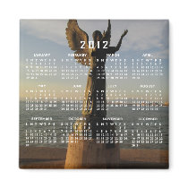 Angel Statue at Sunset; 2012 Calendar Refrigerator Magnet