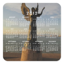 Angel Statue at Sunset; 2012 Calendar Stickers