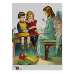 Angel Teaching Two Cute Children Post Cards