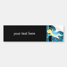 Angel Turtle Floral Pattern Bumper Sticker