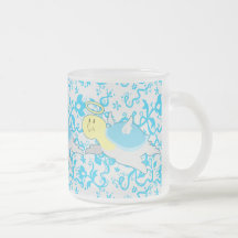 Angel Turtle Floral Pattern Mugs