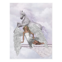 Angel Unicorn Magical Beauty Postcard