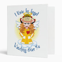 Angel Watching Over Me Firefighter Vinyl Binder
