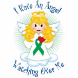 Angel Watching Over Me Green Ribbon Photo Cut Outs