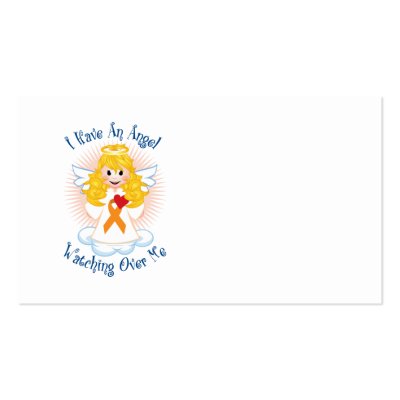Angel Watching Over Me Orange Ribbon by fightcancertees