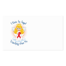 Angel Watching Over Me Red Ribbon Business Card Template