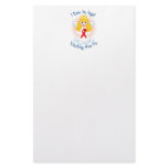 Angel Watching Over Me Red Ribbon Custom Stationery