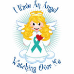 Angel Watching Over Me Teal Ribbon Cut Out