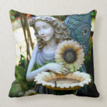 Angel watching throw pillow