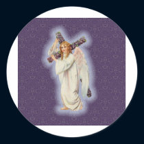 Angel With a Cross with a Glowing Halo stickers