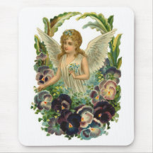 Angel with Pansies Mousepad