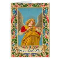 Angel With Violin And Florentine Pattern Greeting Card