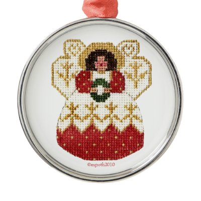 angel with wreath ornament by petitpaintpaintdraw