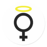 angel woman icon round sticker