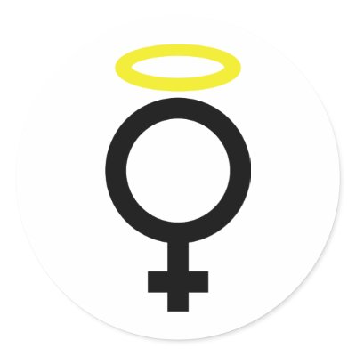angel woman icon round sticker by TomaniacLines