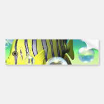 Angelfish Water Fantasy Stationary Bumper Stickers