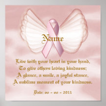 Angelic Pink Ribbon Poem Poster  - Customize