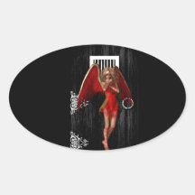 Angelic Temptation Oval Stickers