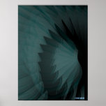 Angelic Wings Nocturnal Protection Blue Poster