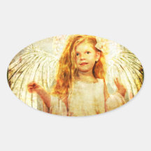 Angelic Wonder Oval Stickers