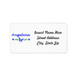 Angelina (Blue Butterfly) Personalized Address Label