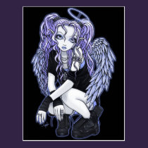 Angelina Gothic Violet Angel Fairy Postcard postcards