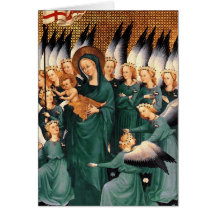 Angels Around Virgin and Christ Child Card
