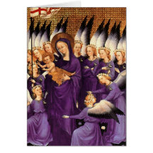 Angels Around Virgin and Christ Child Greeting Cards