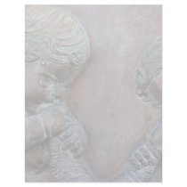 Angels blowing trumpets copper aged relief letterhead