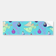 Angels in Blue – Ornaments & Trumpets Bumper Sticker