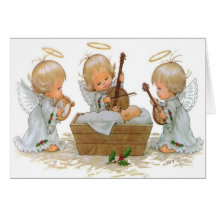 Angels in the Manger Card