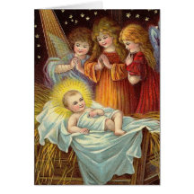 Angels in the Manger Cards