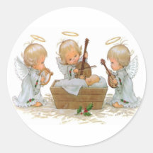 Angels in the Manger Sticker
