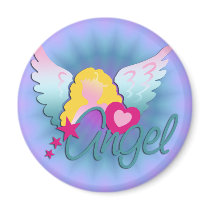 Angels Love | violet shine Fridge Magnets