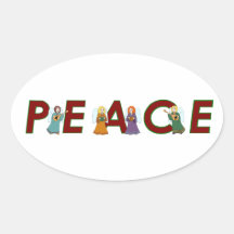 Angels of Peace Oval Sticker