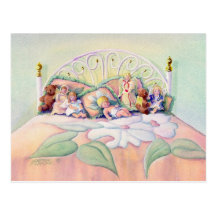 ANGELS ON MY BED by SHARON SHARPE Postcard