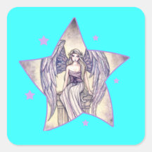 Angel's Perch Star Square Stickers