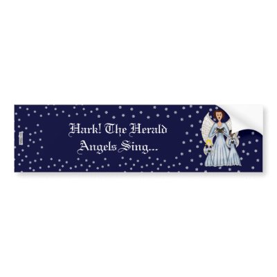 Angels Singing Carols Bumper Sticker by Lace9lives