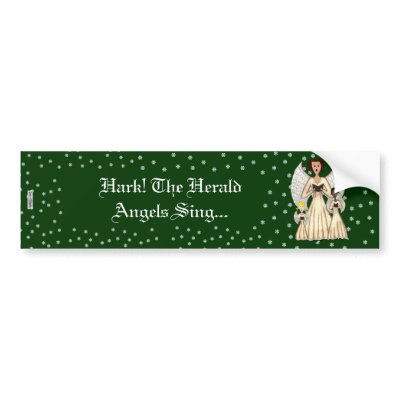 Angels Singing Carols(Gold) Bumper Stickers by Lace9lives