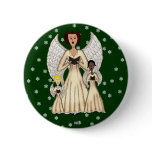 Angels Singing Carols (Gold) Pinback Buttons