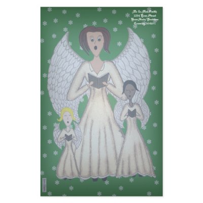Angels Singing Carols (Gold) Stationery by Lace9lives