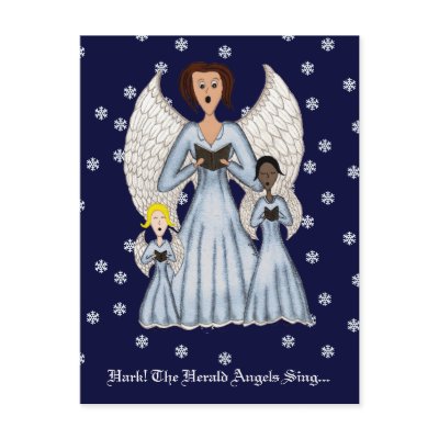 Angels Singing Carols Postcards by Lace9lives