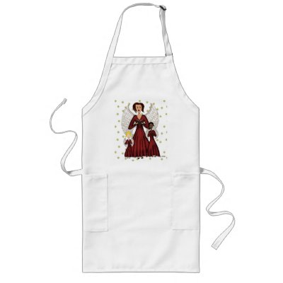 Angels Singing Carols (Red) Apron by Lace9lives
