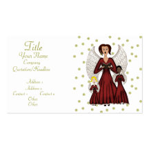 Angels Singing Carols (Red) Business Card Templates